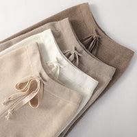 Women's Wide Leg Trousers with Drawstring Waist and Side Pockets