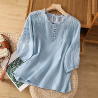 Women's Tops with V Neckline and Puff Sleeves