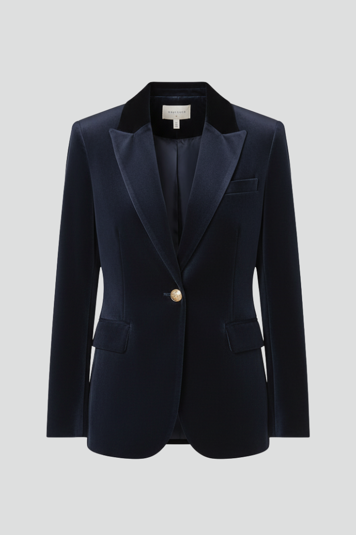 Women's Single Button Blazer with Peak Lapel
