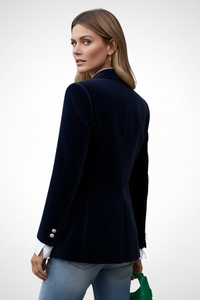 Women's Single Button Blazer with Peak Lapel