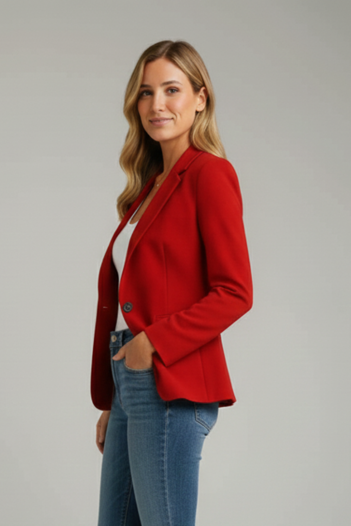 Women's Single Button Blazer with Tailored Fit