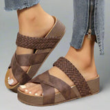 Women's Wedges with Woven Strap and Open Toe
