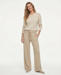 Women's Wide Leg Trousers with Drawstring Waist and Side Pockets