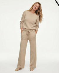 Women's Wide Leg Trousers with Drawstring Waist and Side Pockets