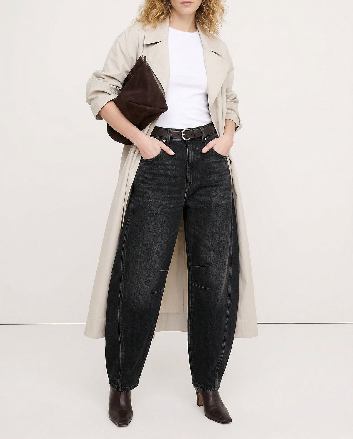 Women's Wide Leg Trousers with Animal Print and High Waist