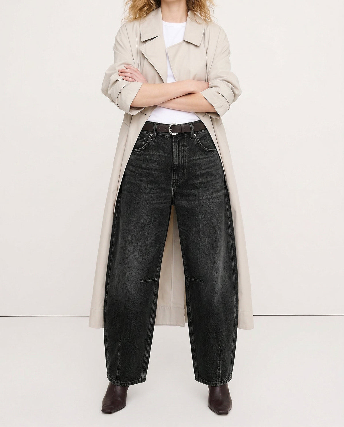 Women's Wide Leg Trousers with Animal Print and High Waist