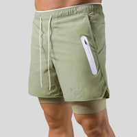 Men's 2-in-1 Sports and Training Shorts with Compression Layer Detail
