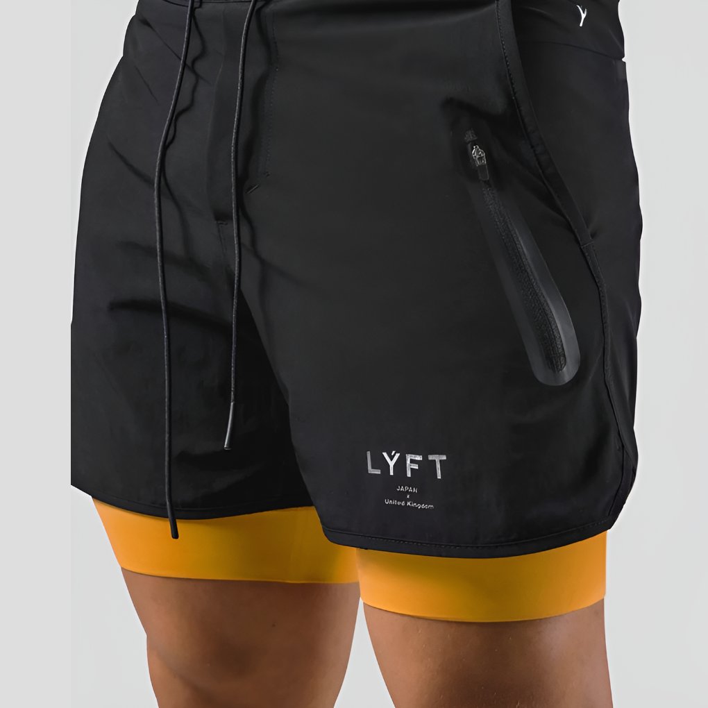 Men's 2-in-1 Sports and Training Shorts with Compression Layer Hero