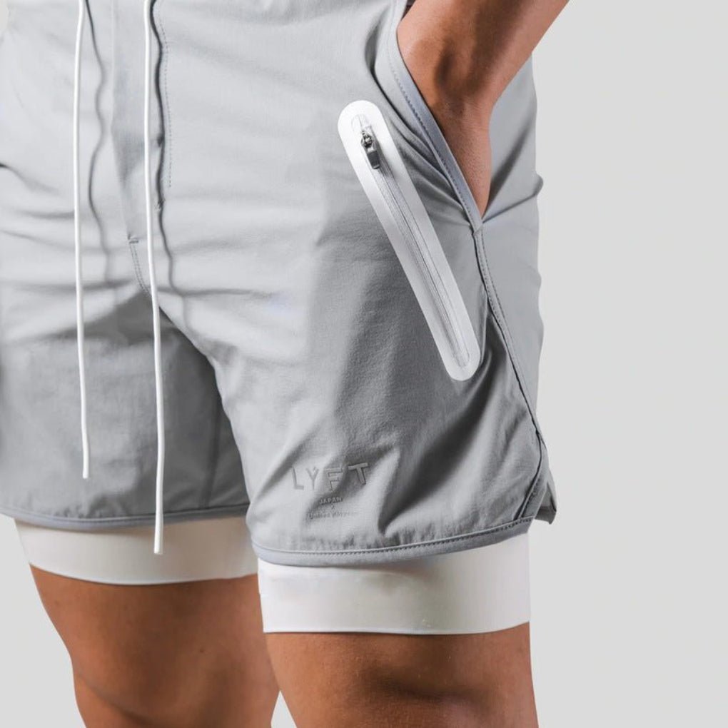 Men's 2-in-1 Sports and Training Shorts with Compression Layer Side