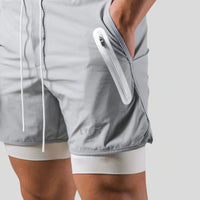 Men's 2-in-1 Sports and Training Shorts with Compression Layer Side