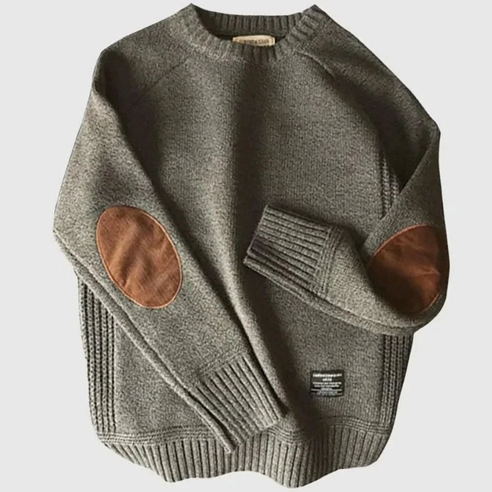 Men's Alpine Haven Sweater with Elbow Patch Detail Front