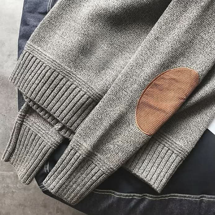 Men's Alpine Haven Sweater with Elbow Patch Detail Side