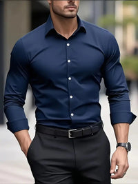 Men's Breathable Long Sleeve Slim Fit Shirt Detail