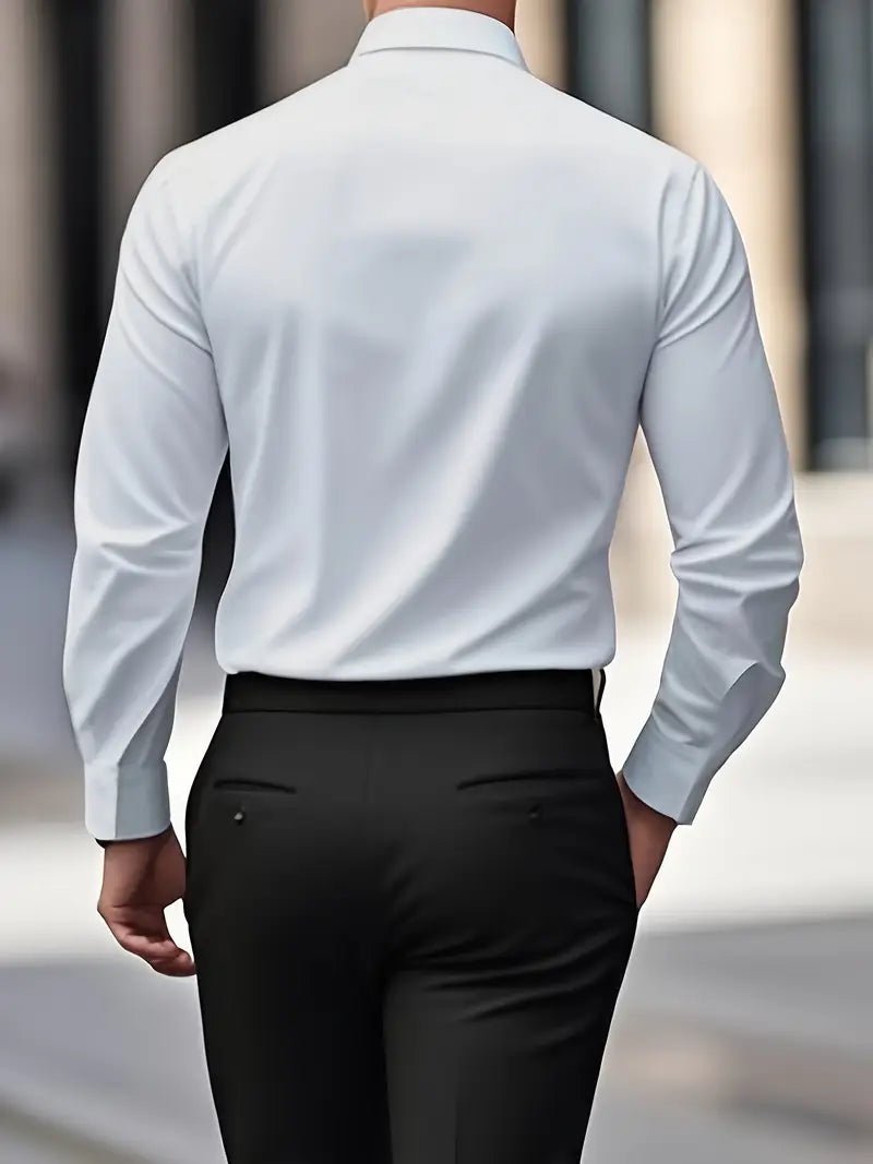 Men's Breathable Long Sleeve Slim Fit Shirt View 11