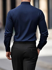 Men's Breathable Long Sleeve Slim Fit Shirt View 12
