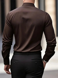 Men's Breathable Long Sleeve Slim Fit Shirt View 14