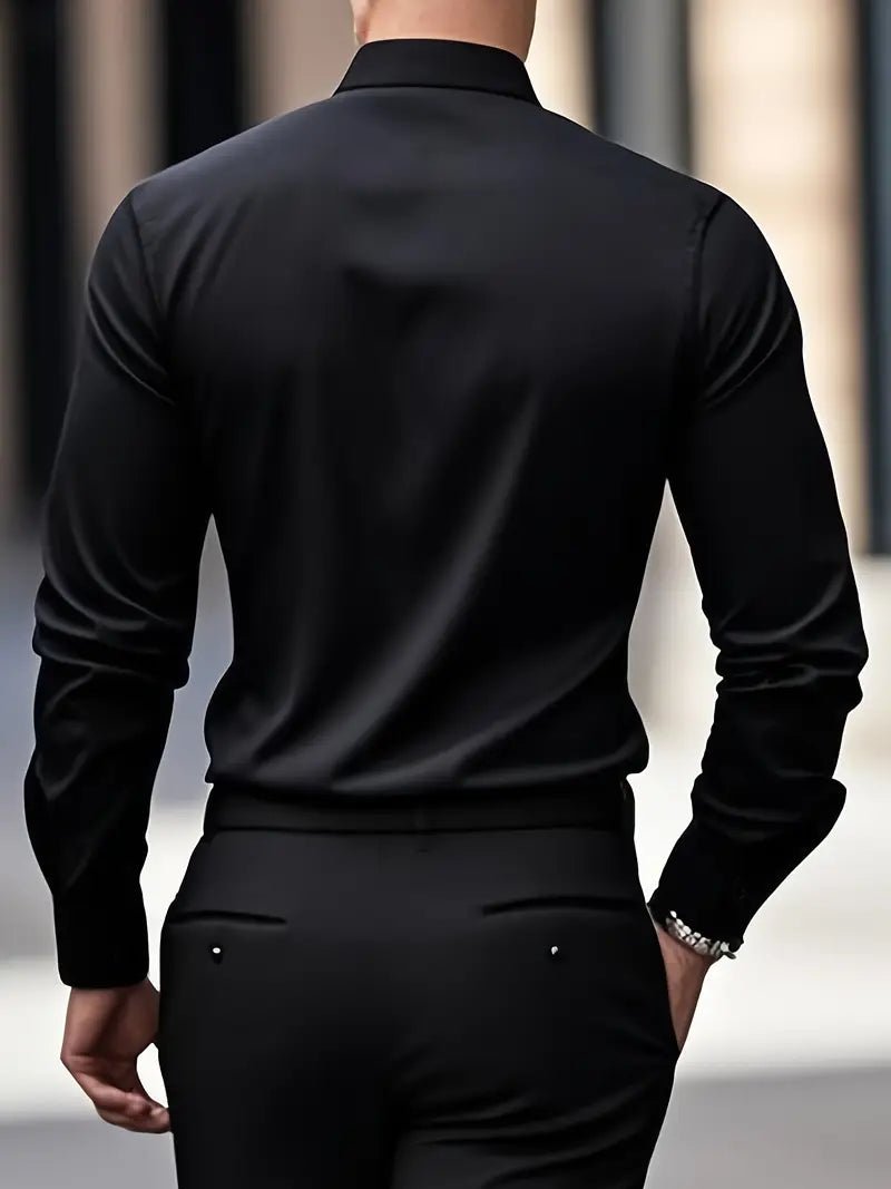 Men's Breathable Long Sleeve Slim Fit Shirt View 15