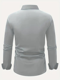 Men's Breathable Long Sleeve Slim Fit Shirt View 16