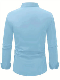 Men's Breathable Long Sleeve Slim Fit Shirt View 18