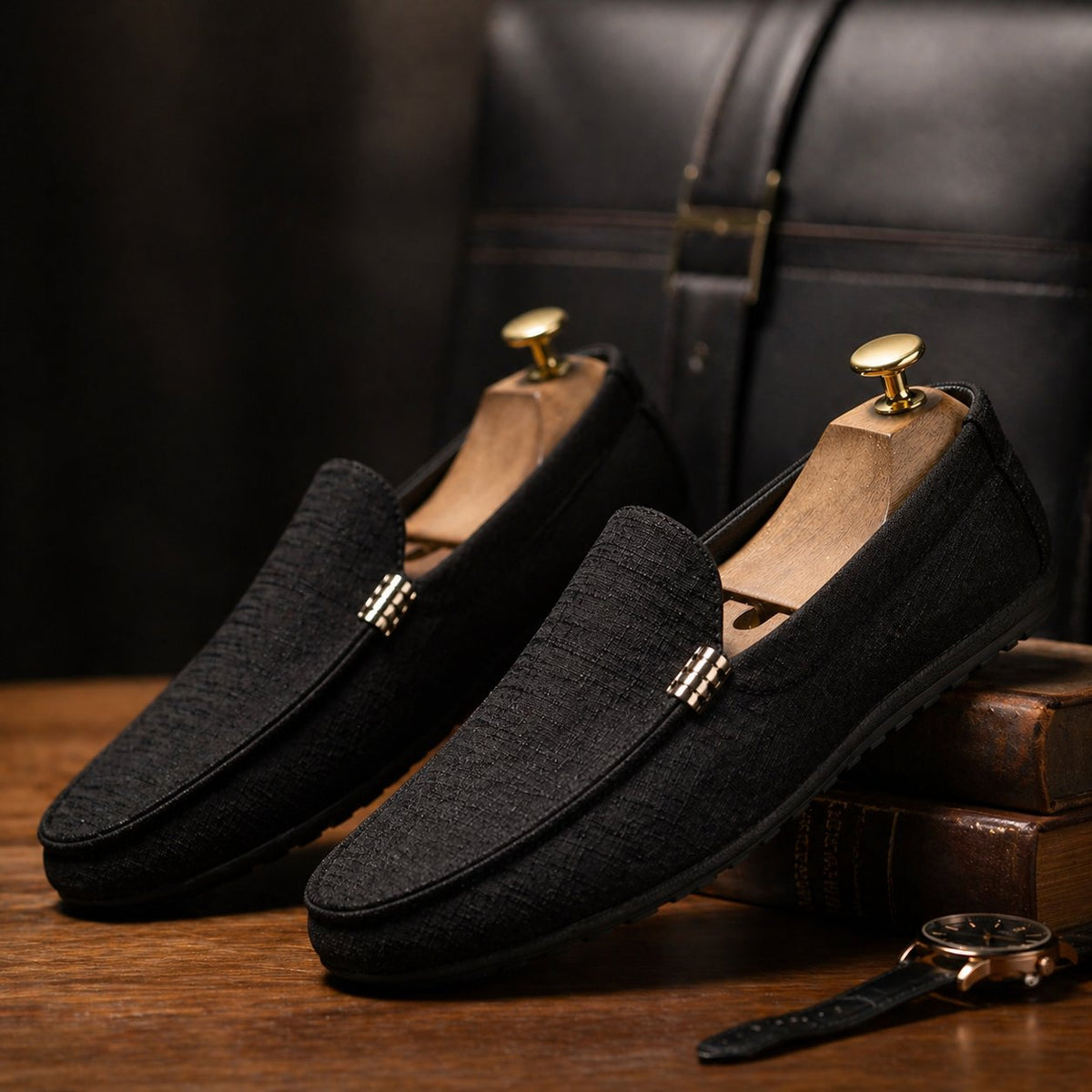 Men's Canvas Slip-On Loafers with Everyday Style Back