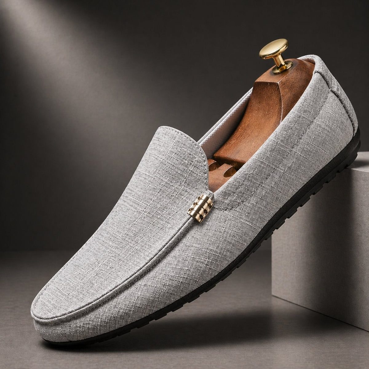 Men's Canvas Slip-On Loafers with Everyday Style Detail