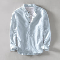 Men's Casual Long Sleeve Henley Shirt Detail