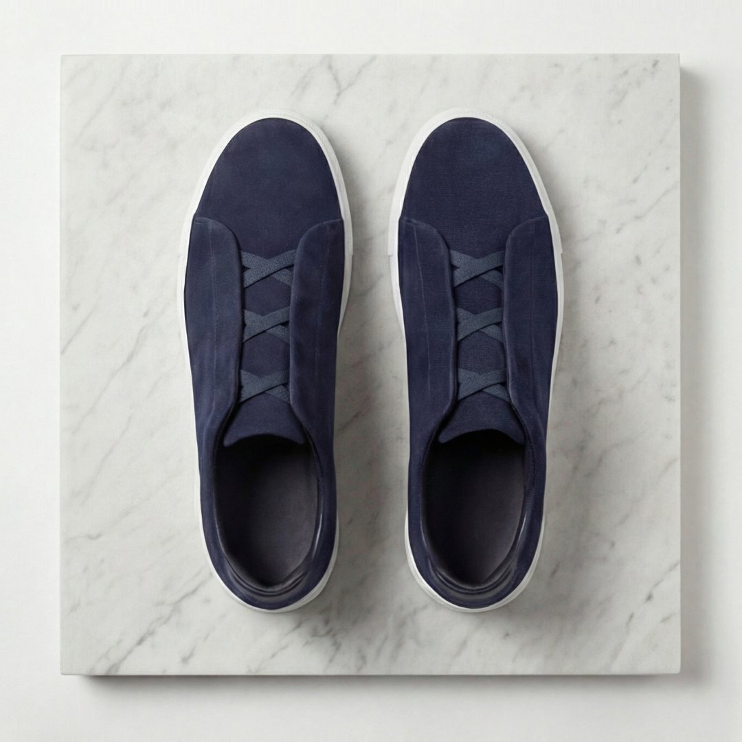 Men's Casual Suede Sneakers with Polished Finish Detail