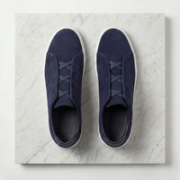 Men's Casual Suede Sneakers with Polished Finish Detail