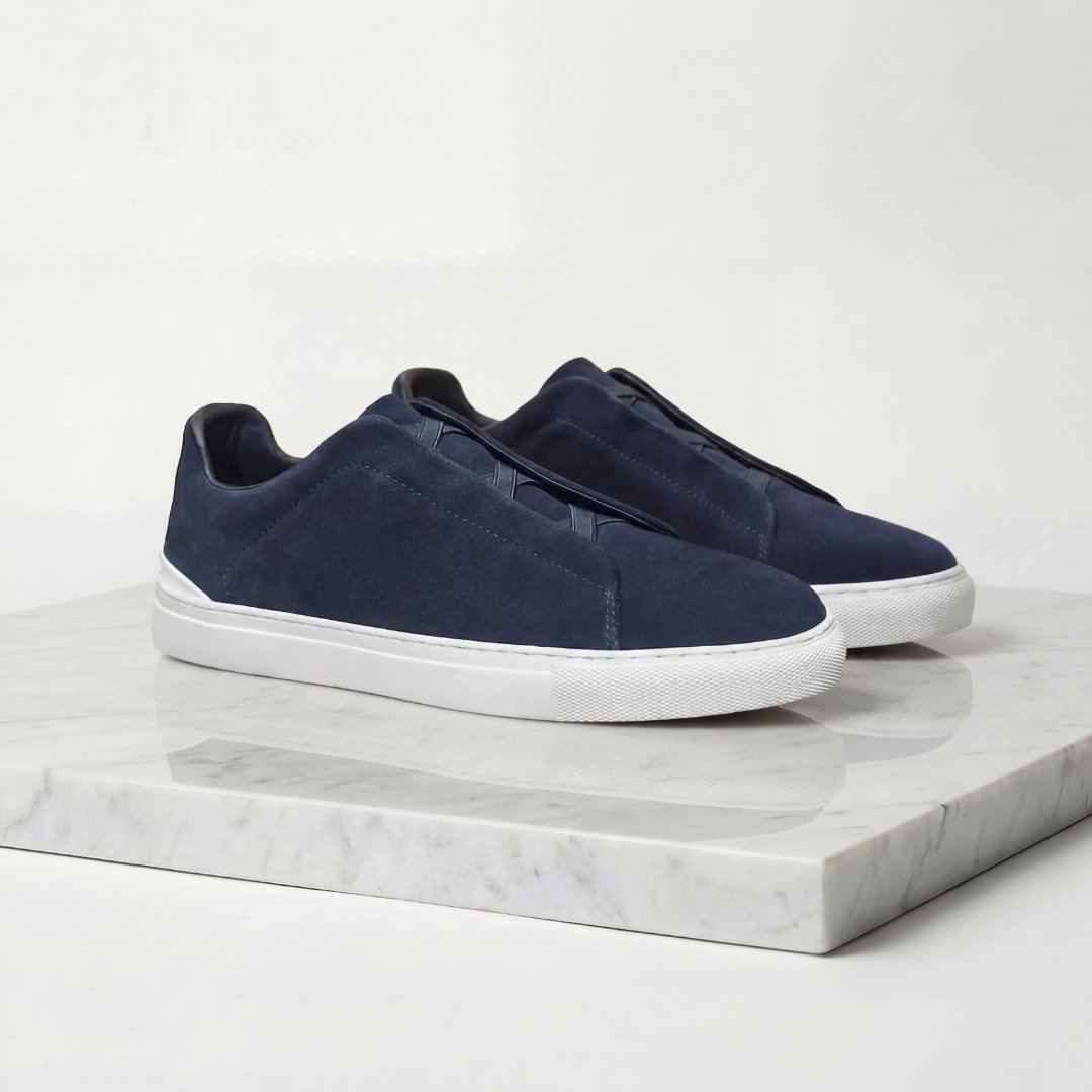 Men's Casual Suede Sneakers with Polished Finish Hero