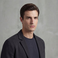 Men's Casual Tailored Fit Jacket with Lapel Collar Close Up