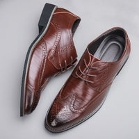 Men's Classic Brogue Dress Shoes with Perforated Detail Detail