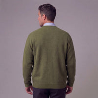 Men's Classic Buttoned Cardigan with Knit Finish Detail