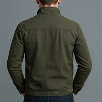 Men's Classic Cotton Jacket with Dual Chest Zippers Lifestyle
