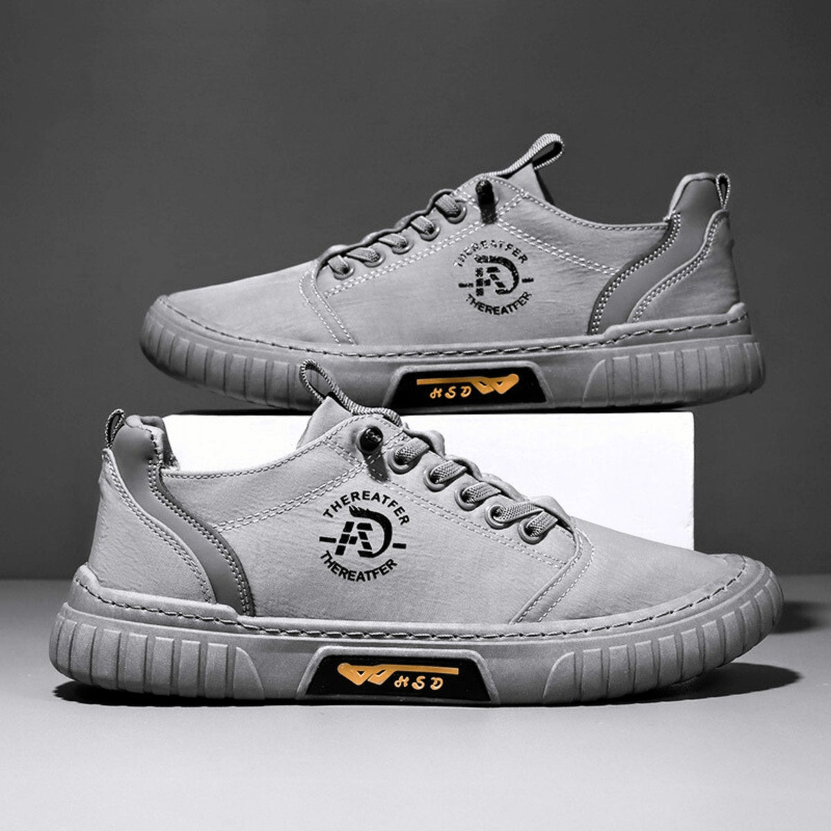 Men's Classic Everyday Sneakers with Waffle Sole Close Up
