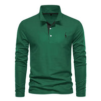 Men's Classic Long-Sleeved Polo Shirt Detail