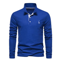 Men's Classic Long-Sleeved Polo Shirt Front
