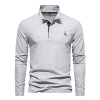 Men's Classic Long-Sleeved Polo Shirt Side