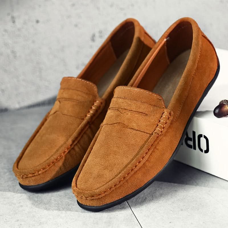 Men's Classic Suede Loafers with Cushioned Sole Angle