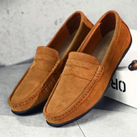 Men's Classic Suede Loafers with Cushioned Sole Angle