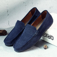 Men's Classic Suede Loafers with Cushioned Sole Back