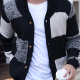 Men's Colour Block Button Up Cardigan