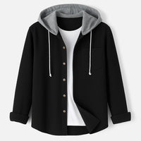 Men's Corduroy Hoodie with Adjustable Hood Angle