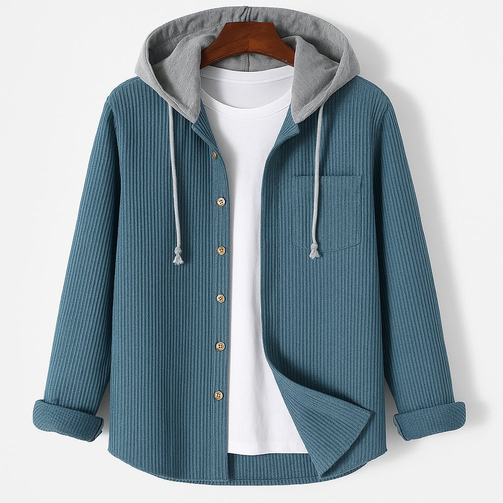 Men's Corduroy Hoodie with Adjustable Hood Hero