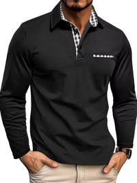 Men's Cotton Blend Long Sleeve Polo Shirt Detail