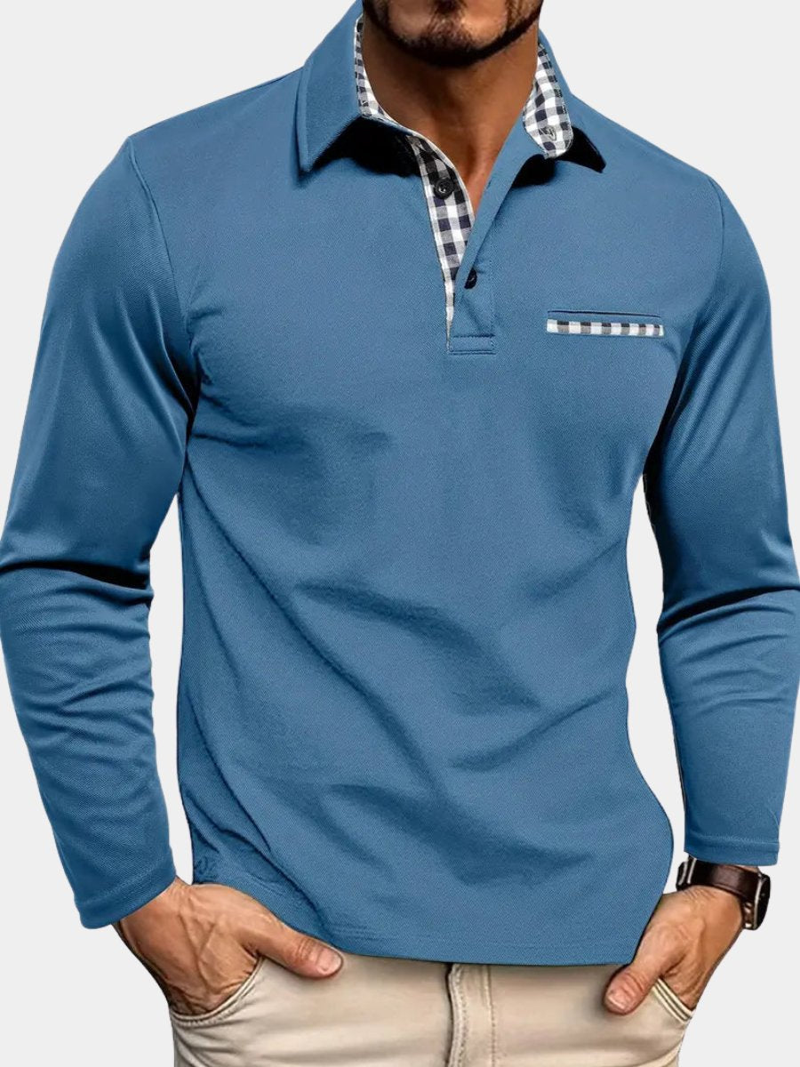 Men's Cotton Blend Long Sleeve Polo Shirt Hero