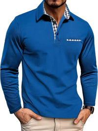 Men's Cotton Blend Long Sleeve Polo Shirt Lifestyle