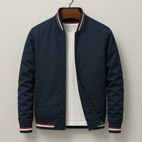 Men's Cotton Blend Parker Jacket with Ribbed Trim Close Up