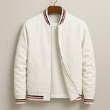 Men's Cotton Blend Parker Jacket with Ribbed Trim