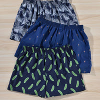 Men's Cotton Boxers | 3-Pack with Plant Print Angle