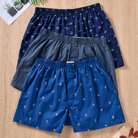 Men's Cotton Boxers | 3-Pack with Plant Print Back